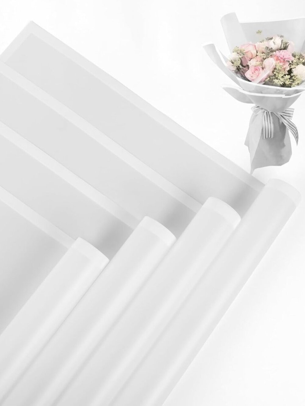 20 Sheet Flower Wrapping Paper-Waterproof Bouquet Paper Translucent White
